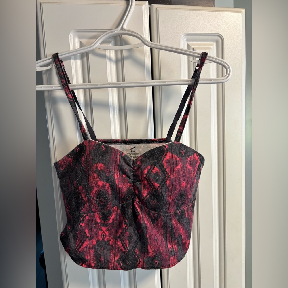 Pink and Black Patterned Camisole Top